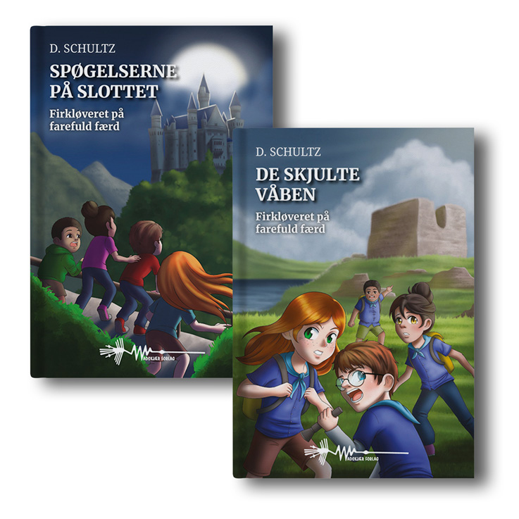 9788785341556 9788785341563 firkløveret på farefuld færd dorte schultz wadskjær forlag